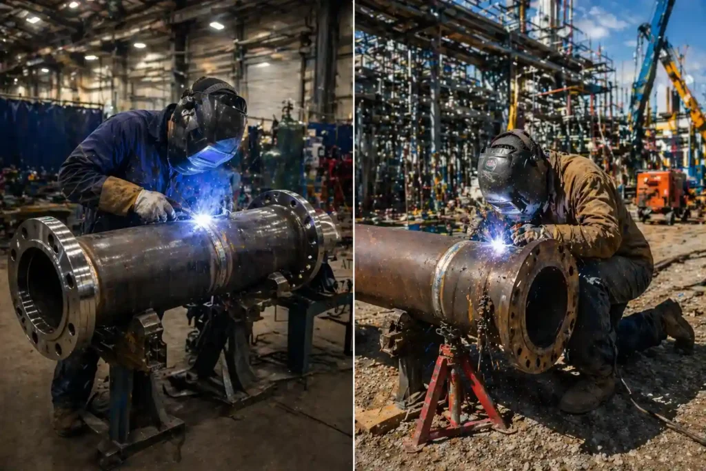 shop vs field weld selection industrial fabrication