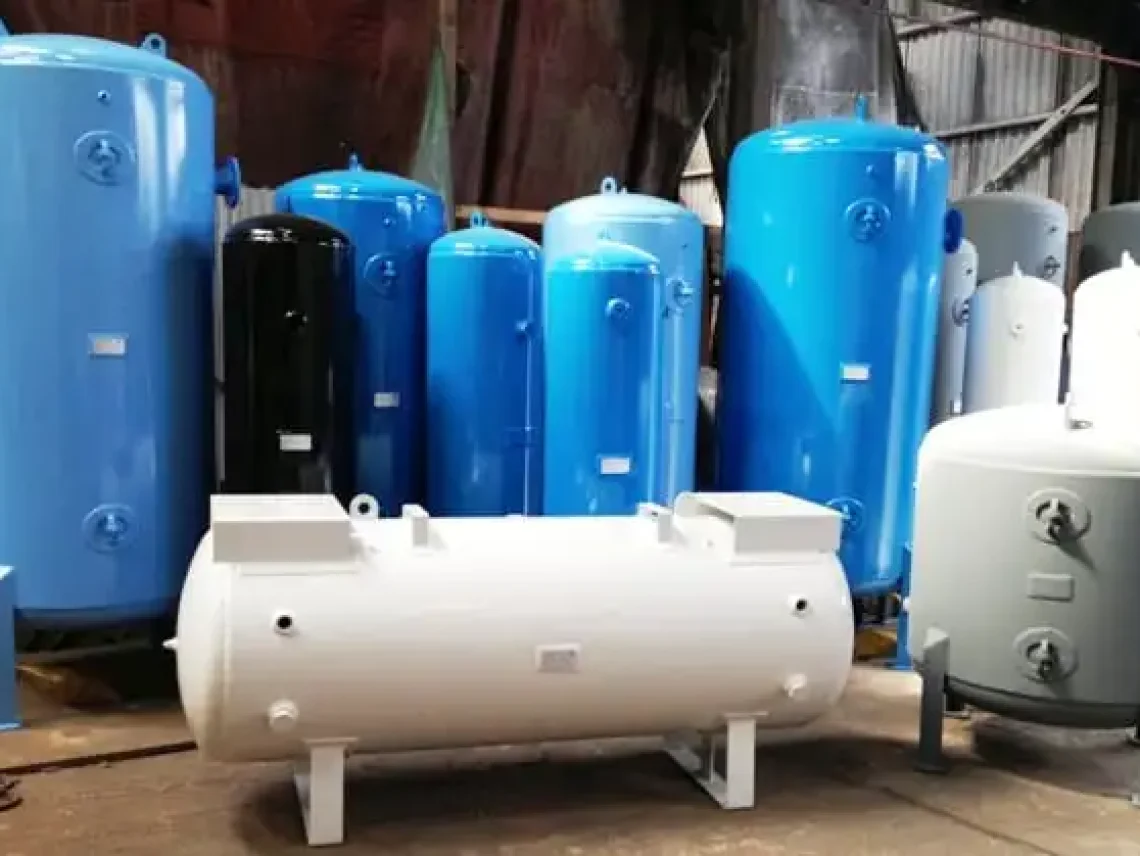 vertical and horizontal air receivers