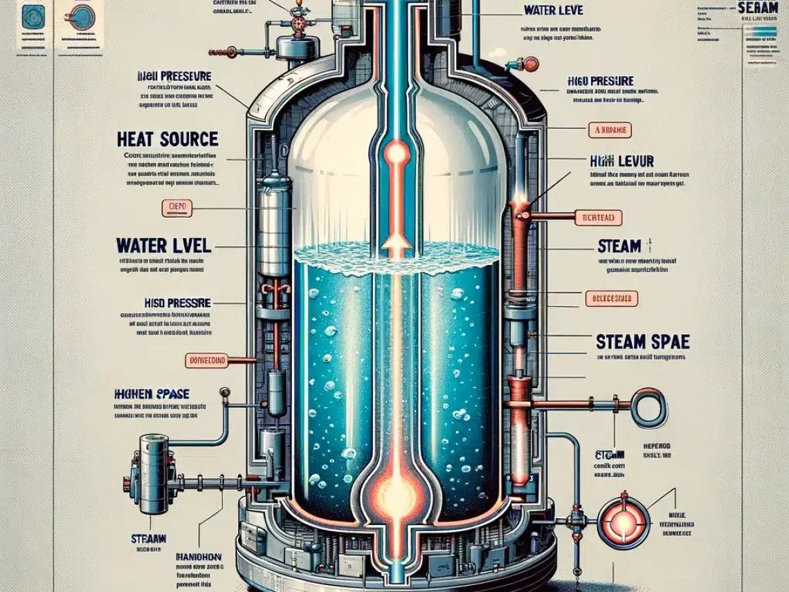 closed pressure vessel use to generate steam