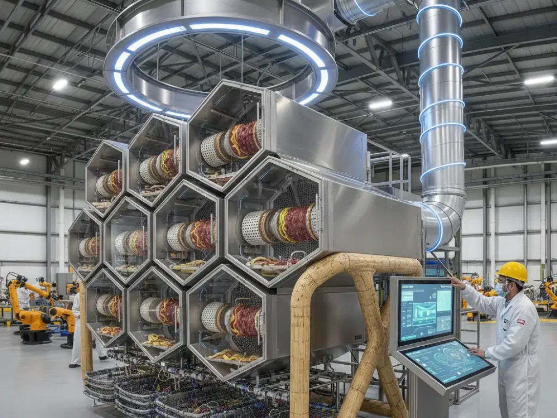 Innovative Dehydrator Design and Materials showcasing advanced alloys, polymers, and smart sensors for efficient drying systems