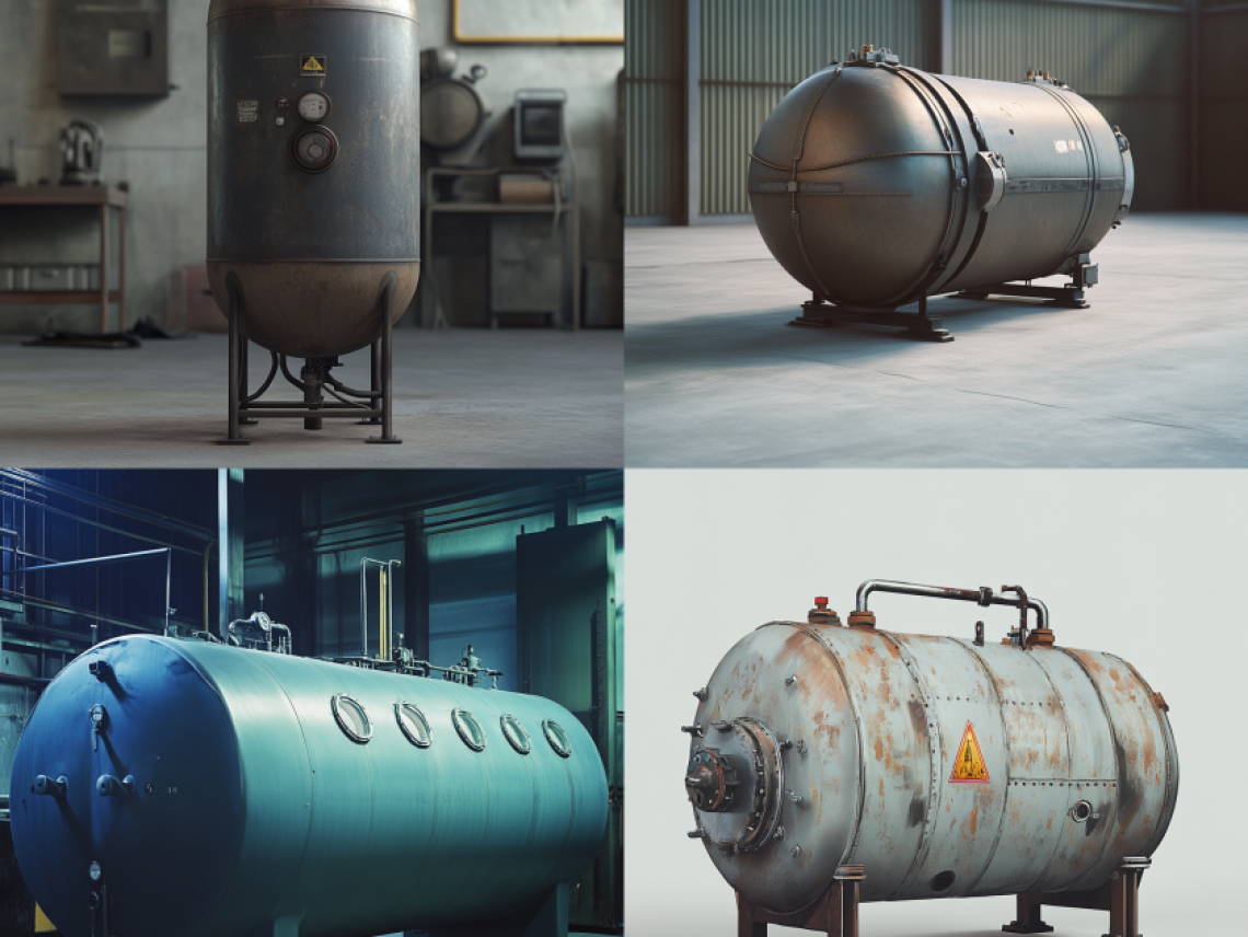 Air compressor tank showing built-up pressure after use.