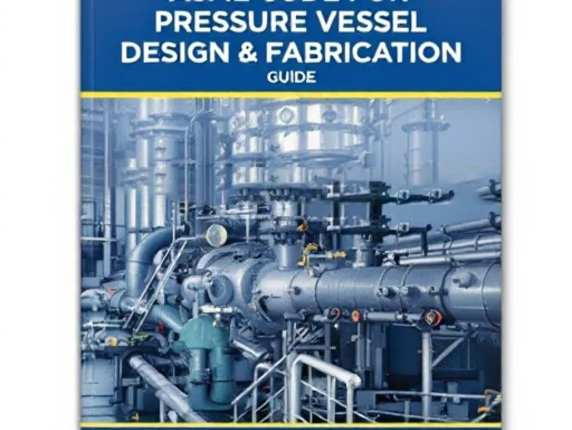 Cover of the ASME Code for Pressure Vessel Design & Fabrication Guide showing industrial piping and engineering systems.